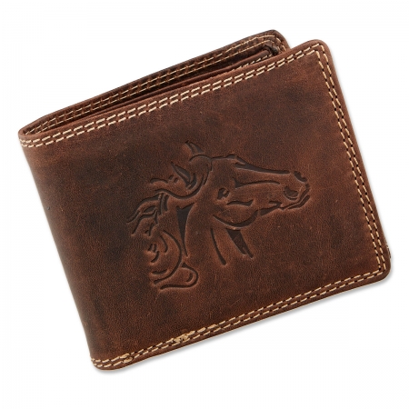 LEATHER WALLET HORSE FACE 004366